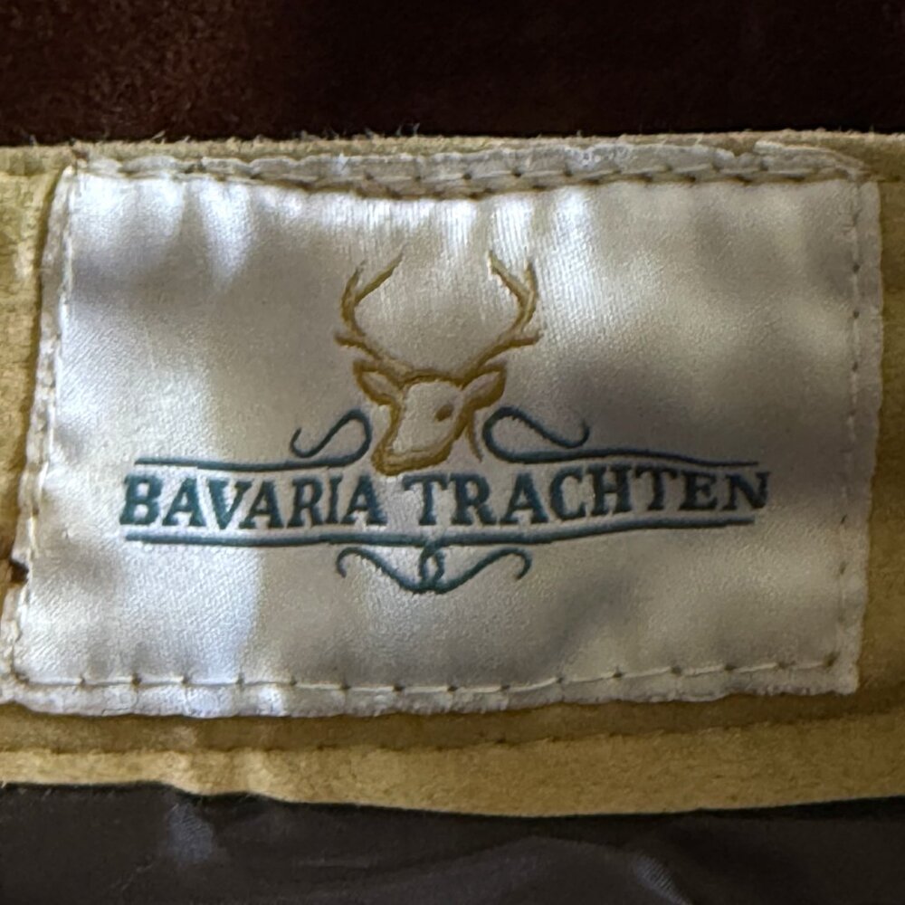 Bavaria Trachten Lederhosen Mens 38 Shorts Genuine Leather Oktoberfest Suspender - Picture 9 of 10
